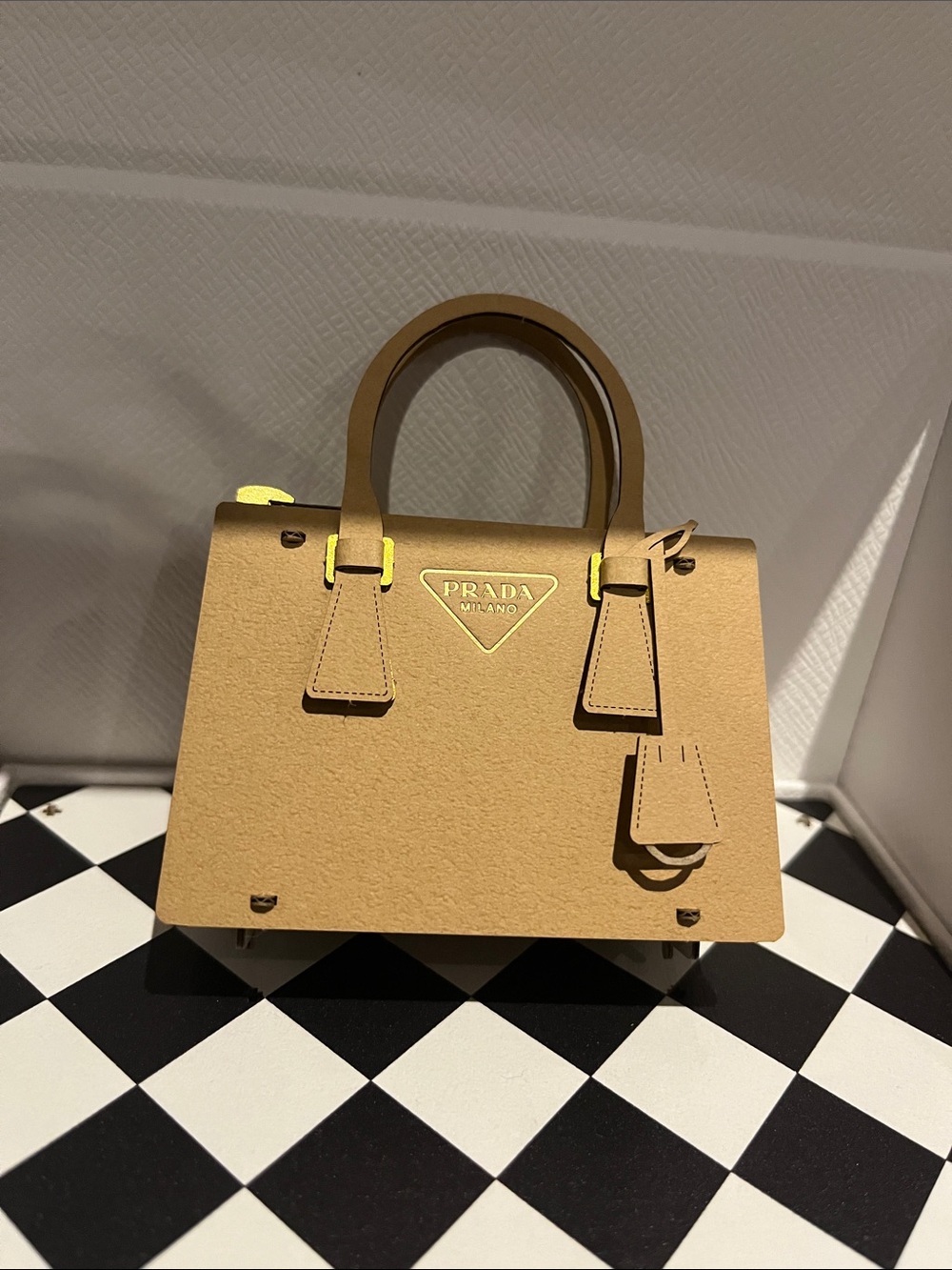 Prada Tan Leather Top-Handle Satchel Paper Collectible